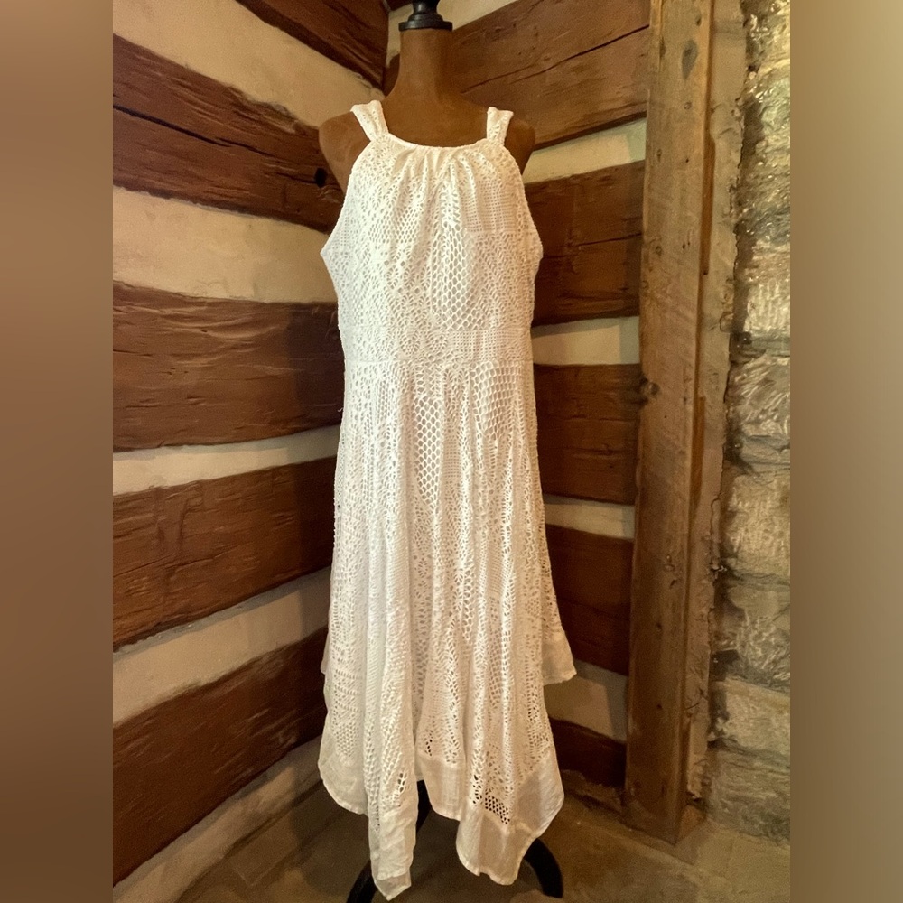 Chico's White High Low Lace Dress